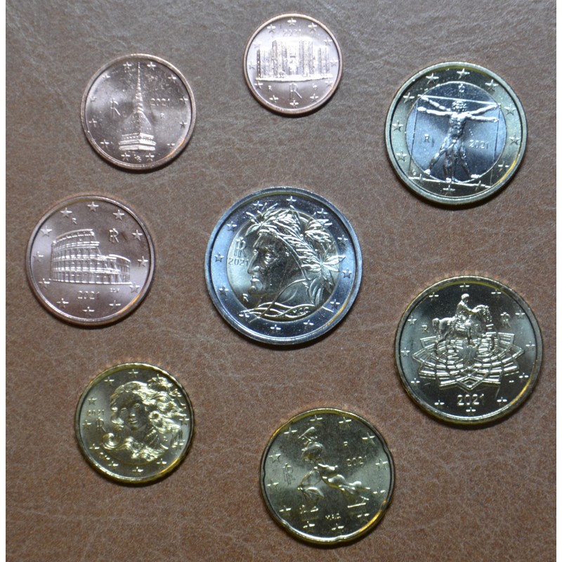 eurocoin eurocoins Italy 2021 set of 8 coins (UNC)