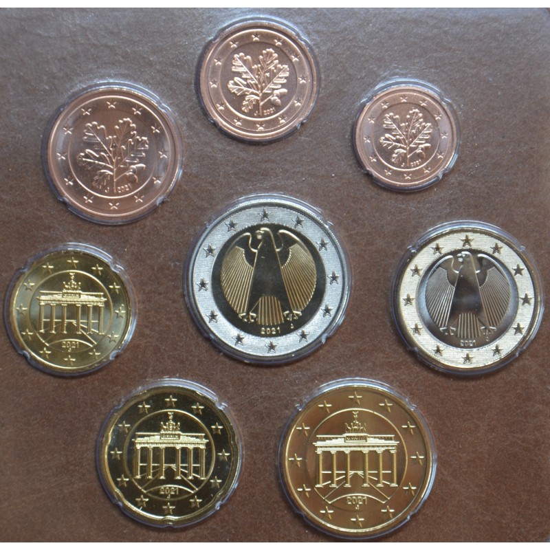 eurocoin eurocoins Germany 2021 \\"J\\" set of 8 coins (UNC)