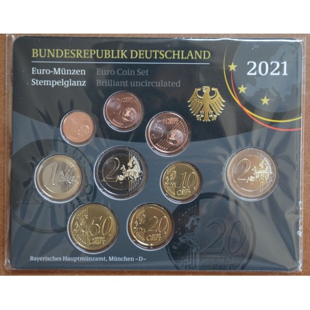 eurocoin eurocoins Germany 2021 \\"D\\" set of 9 coins (BU)