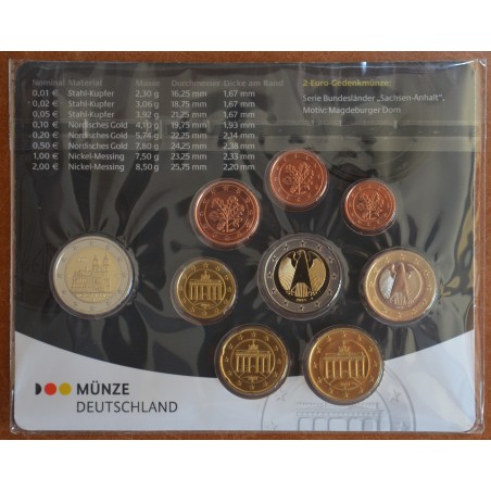 Euromince mince Nemecko 2021 \\"D\\" sada 9 mincí (BU)