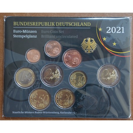eurocoin eurocoins Germany 2021 \\"G\\" set of 9 coins (BU)