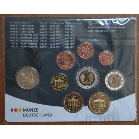 eurocoin eurocoins Germany 2021 \\"J\\" set of 9 coins (BU)