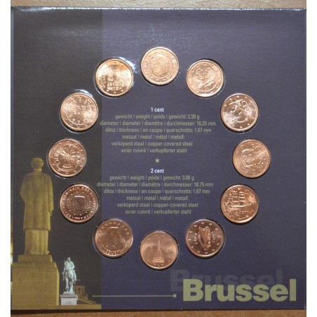 Euromince mince Belgicko 2002 sada 12x 1 a 2 centov (BU)