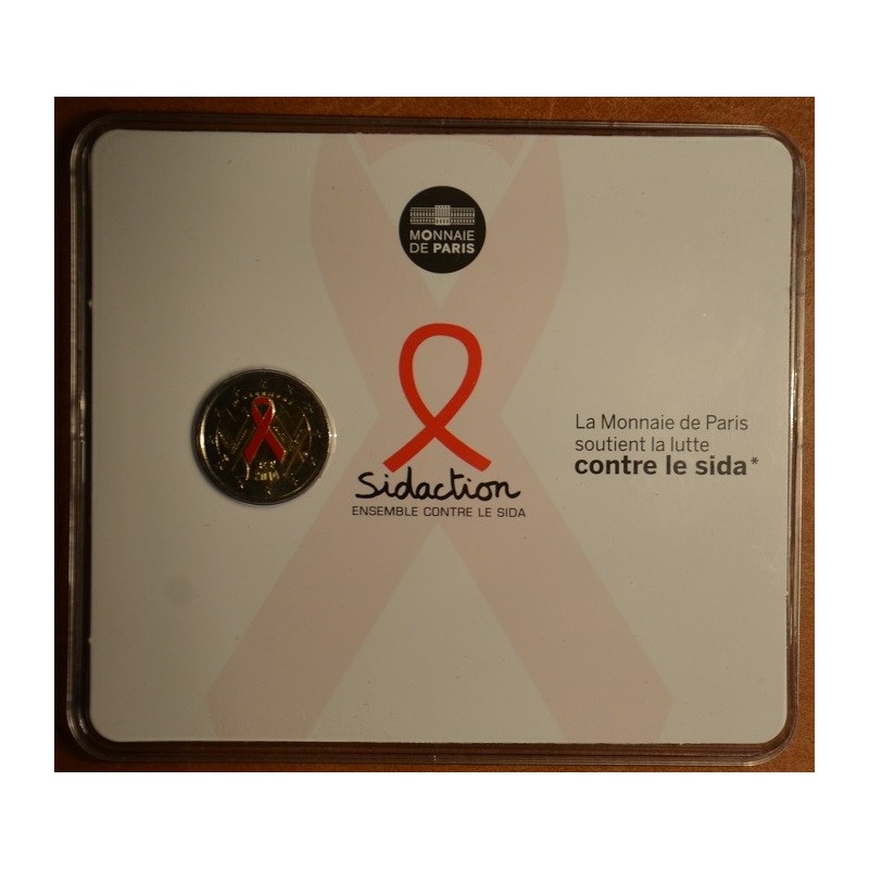 eurocoin eurocoins 2 Euro France 2014 - World AIDS Day (BU card)