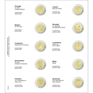 Euromince mince Strana 30. do Lindner albumu na 2 Euro mince (okt. ...