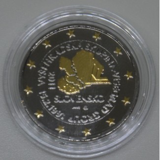 2 Euro Slovakia 2011 - 20th anniversary of the formation of the Visegrad Group  (ruthenium-gold plated)