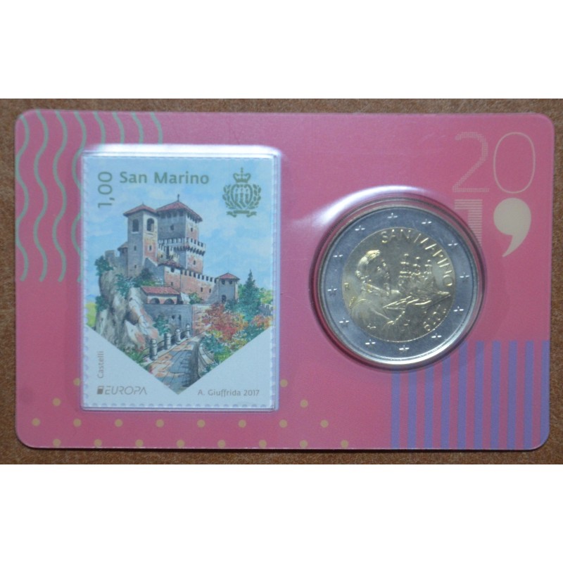 Euromince mince 2 Euro San Marino 2019 - Svätý Marinus (BU karta so...