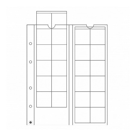 Euromince mince 5 listov do albumov Leuchtturm OPTIMA na 24 mincí d...