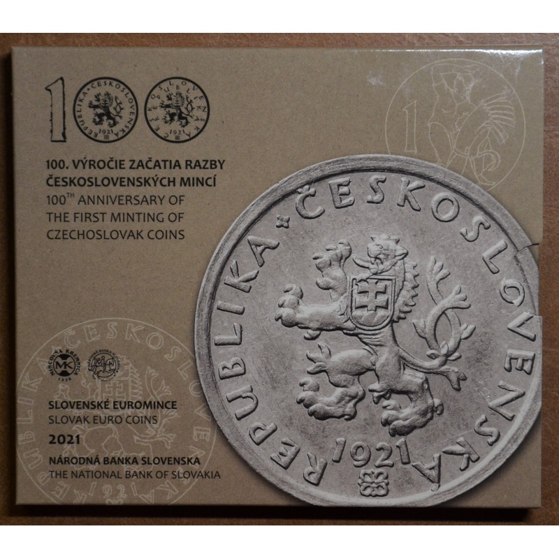 eurocoin eurocoins Slovakia 2021 set of coins - 100 years of Czecho...