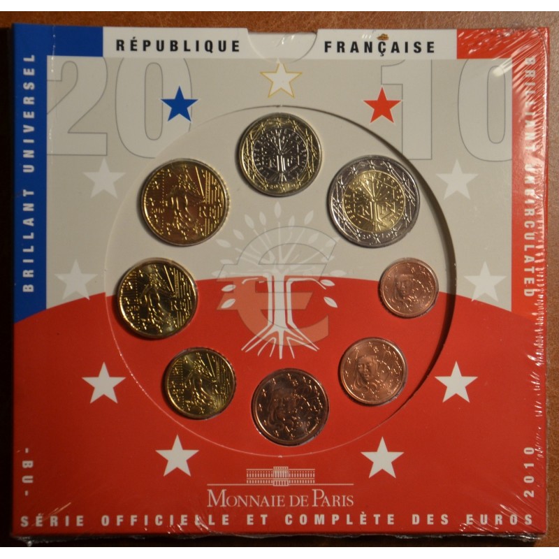 euroerme érme Franciaország 2010 - 8 részes forgalmi sor (BU)
