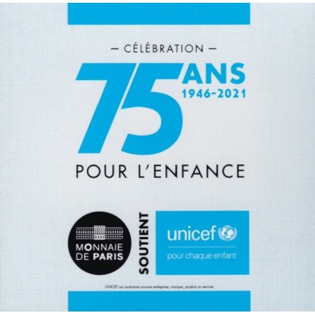 Euromince mince 2 Euro Francúzsko 2021 - 75 rokov UNICEF (Proof)