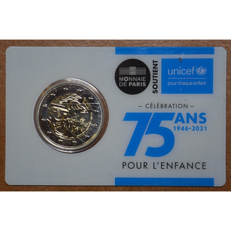 euroerme érme 2 Euro Franciaország 2021 - Az UNICEF 75 éve (BU)