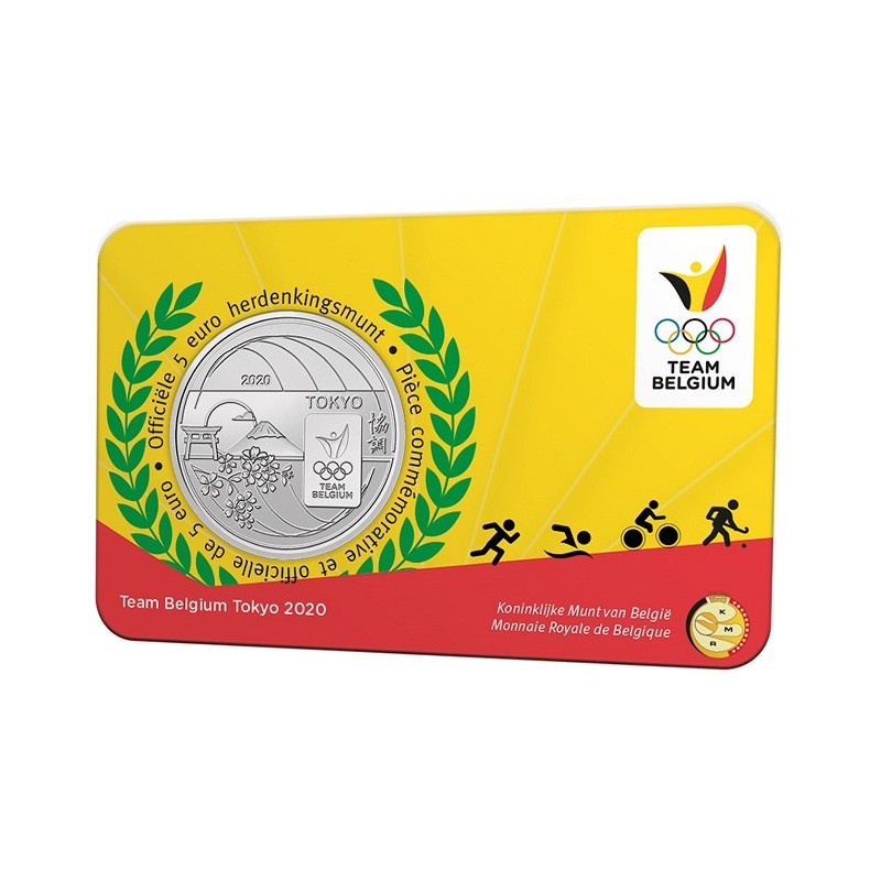 eurocoin eurocoins 5 Euro Belgium 2021 Tokyo Team 2000 (BU card)