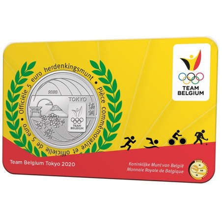 euroerme érme 5 Euro Belgium 2021 Tokyo Team 2000 (BU kártya)