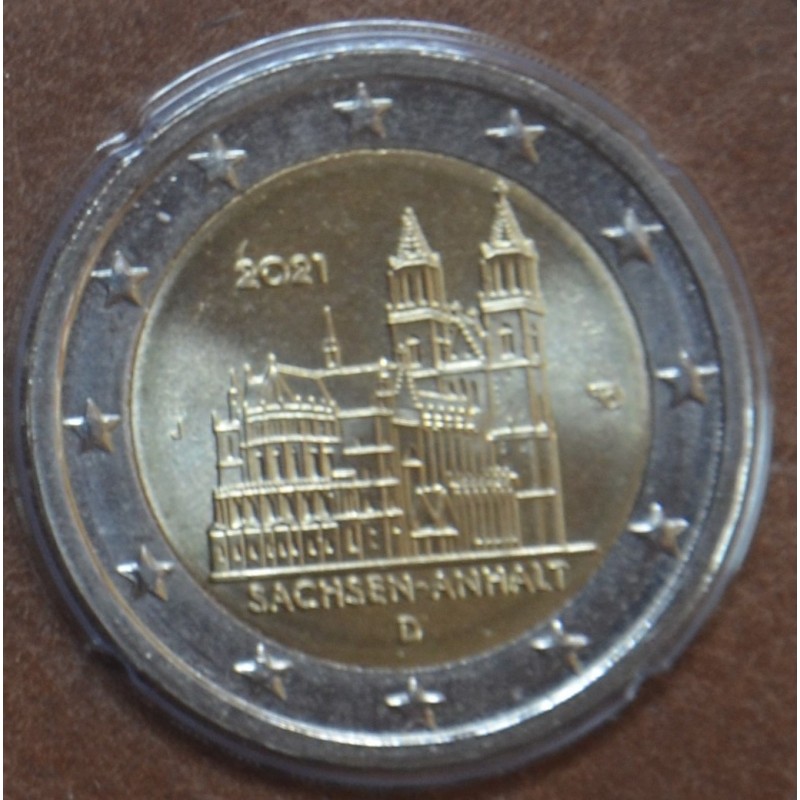 eurocoin eurocoins 2 Euro Germany 2021 \\"J\\" - Sachsen-Anhalt (UNC)