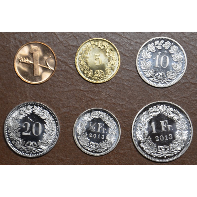 Euromince mince Švajčiarsko 6 mincí 1970-2010 (UNC)