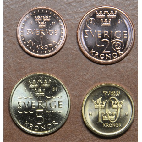 Euromince mince Švédsko 4 mince 2001-2016 (UNC)