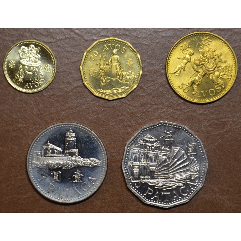 eurocoin eurocoins Macau 5 coins 1992-2007 (UNC)