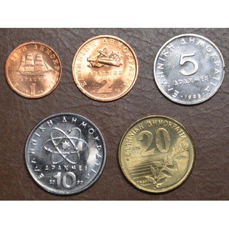eurocoin eurocoins Greece 5 coins 1982-2000 (UNC)
