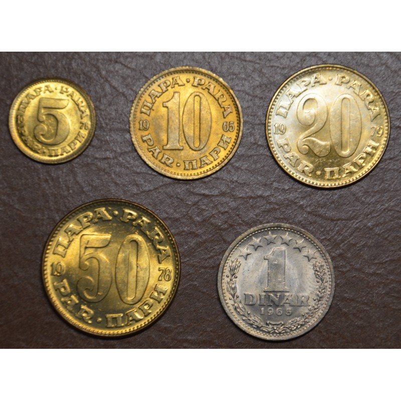 eurocoin eurocoins Yugoslavia 5 coins 1965-1981 (UNC)