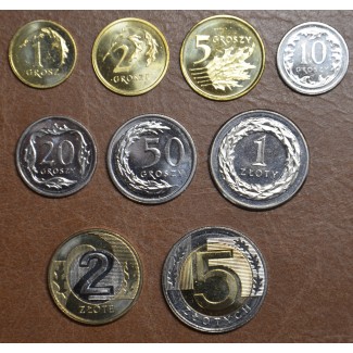 Euromince mince Poľsko 9 mincí 1994-2019 (UNC)