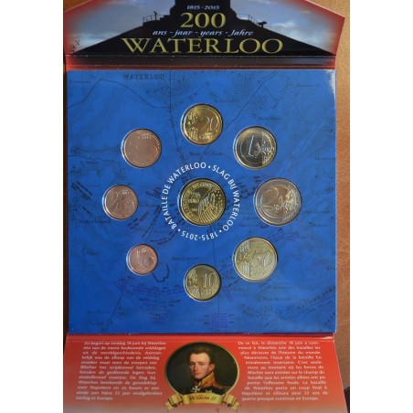 Euromince mince Belgicko 2015 sada + 2,5 Euro Waterloo (BU)