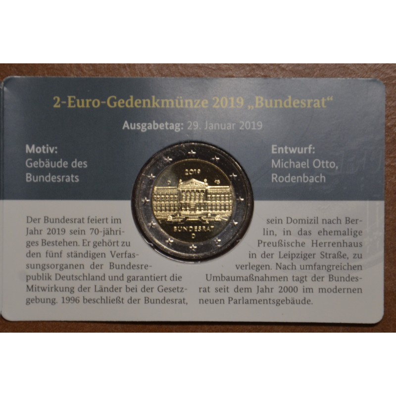 eurocoin eurocoins 2 Euro Germany \\"D\\" 2019 - Bundesrat (BU)