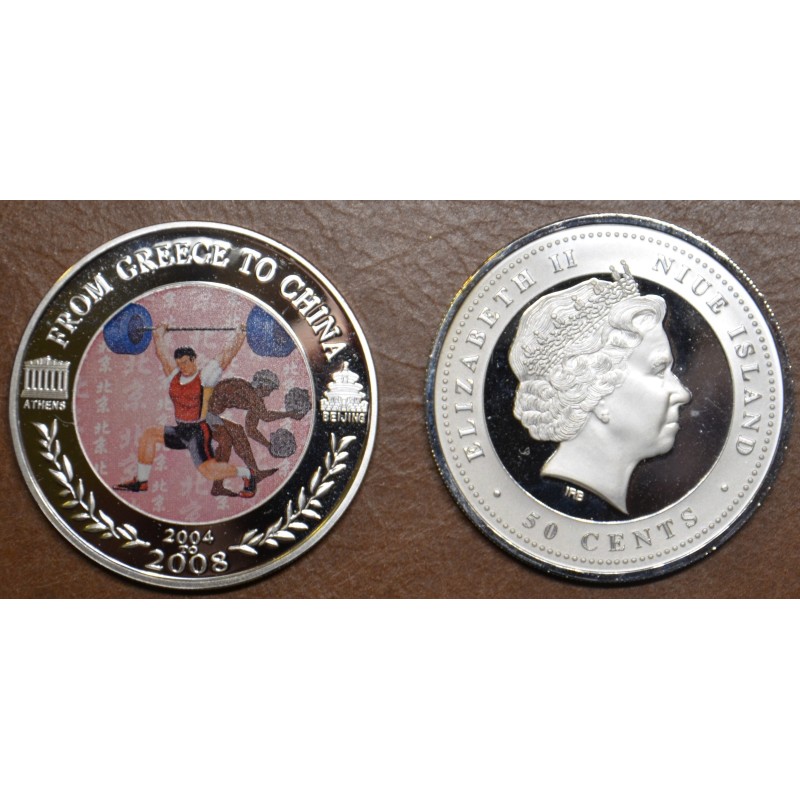 euroerme érme 50 cent Niue 2008 - Súlyemelés (Proof)