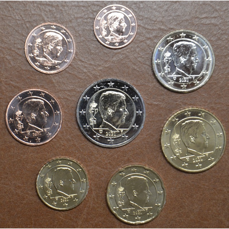 Euromince mince Belgicko 2021 sada 8 mincí Kráľ Filip (UNC)