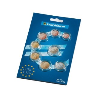 Leuchtturm coin capsules for Euro coin set (8 coins)