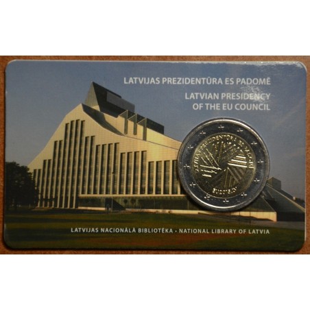 euroerme érme 2 Euro Lettország - Lettország EU elnöksége (UNC kártya)