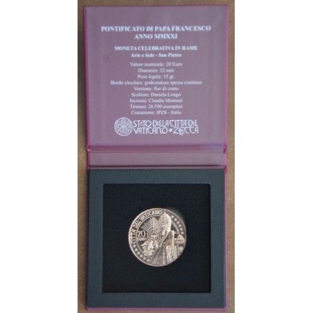 eurocoin eurocoins 20 Euro Vatican 2021 - Art and Faith: St. Peter ...