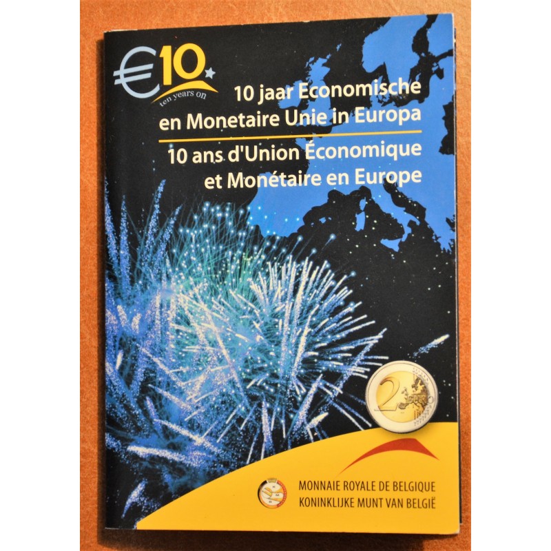 euroerme érme 2 Euro Belgium 2009 - 10 éves az Európai Monetáris Un...