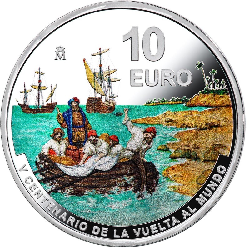 Euromince mince 10 Euro Španielsko 2021 - Prvá plavba okolo sveta (...