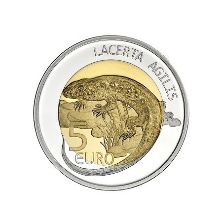 Euromince mince 5 Euro Luxembursko 2021 - Lacerta agilis (Proof)