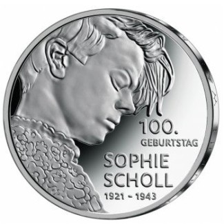 Euromince mince 20 Euro Nemecko 2021 - Sophie Scholl (UNC)