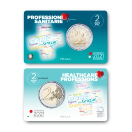 Euromince mince 2 Euro Taliansko 2021 - Ďakujeme / Grazie (BU)