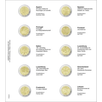 euroerme érme Lindner gyűjtőlap 2 Euros érmékre (2020. december - 2...