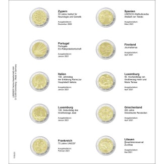 Euromince mince Strana 31. do Lindner albumu na 2 Euro mince (dec. ...