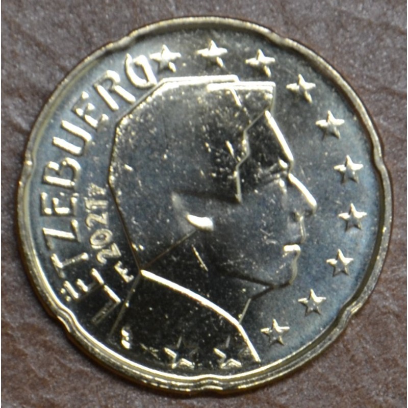 Euromince mince 20 cent Luxembursko 2021 so značkou \\"most\\" (UNC)