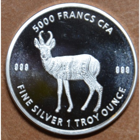 eurocoin eurocoins 5000 francs Chad 2021 - Antelope (1 oz. Ag)