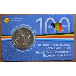 Euromince mince 2 Euro Belgicko 2021 - 100 rokov BLEU (BU - Holands...