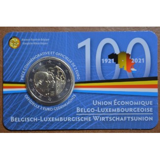 Euromince mince 2 Euro Belgicko 2021 - 100 rokov BLEU (BU - Francúz...