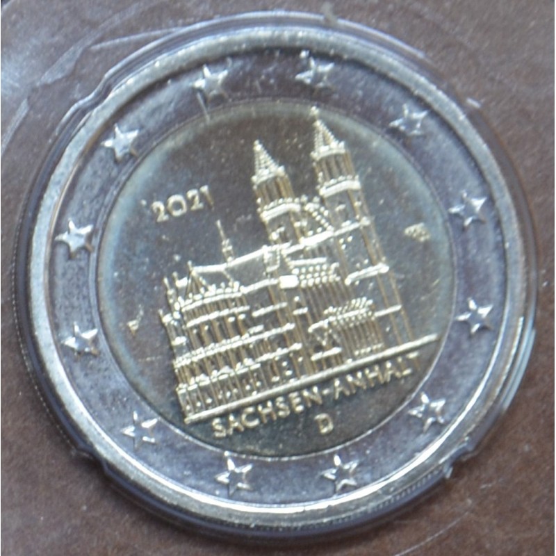 Euromince mince Poškodená 2 Euro Nemecko 2021 \\"F\\" - Sachsen-Anh...