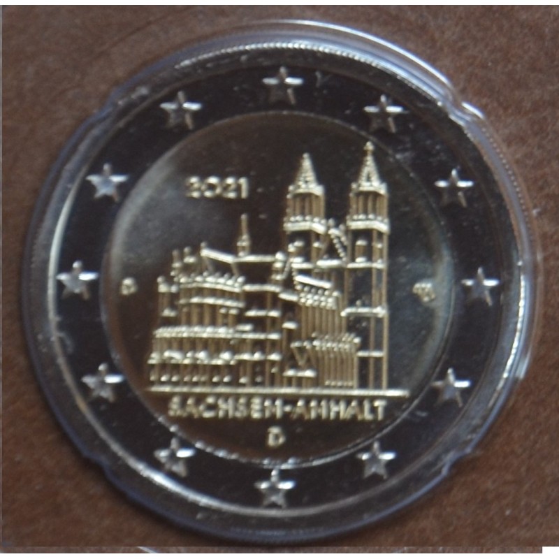 Euromince mince Poškodená 2 Euro Nemecko 2021 \\"D\\" - Sachsen-Anh...