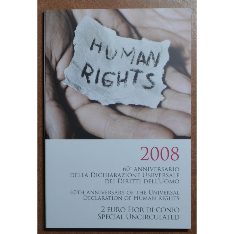 euroerme érme 2 Euro Olaszország 2008 - A nemzetközi emberi jogok d...