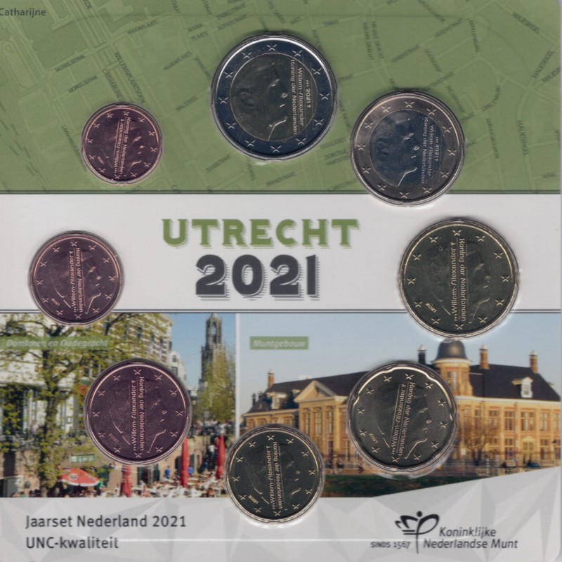 euroerme érme Hollandia 2021 - 8 részes forgalmi sor - Utrecht (UNC)