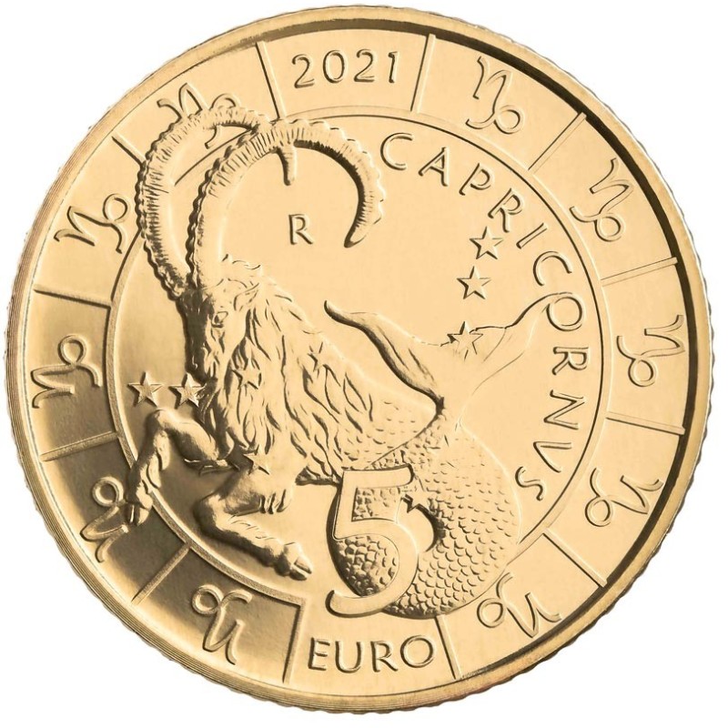 Euromince mince 5 Euro San Marino 2021 Zodiac: Kozorožec (UNC)