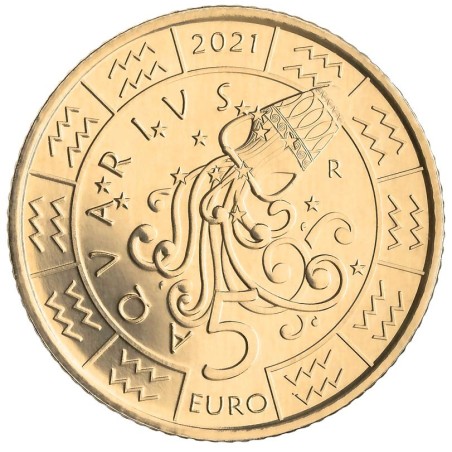 Euromince mince 5 Euro San Marino 2021 Zodiac: Vodnár (UNC)
