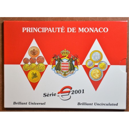 euroerme érme Monaco 2001 - 8 részes forgalmi sor (BU)
